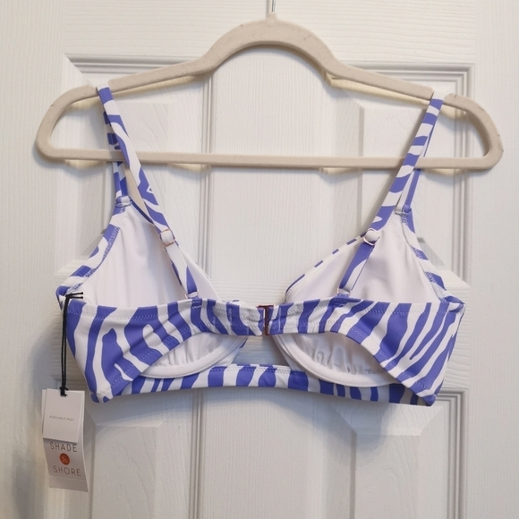 🌻2/$25🌻Shade & Shore Keyhole Purple and White Animal Print Bikini Top - Picture 8 of 11